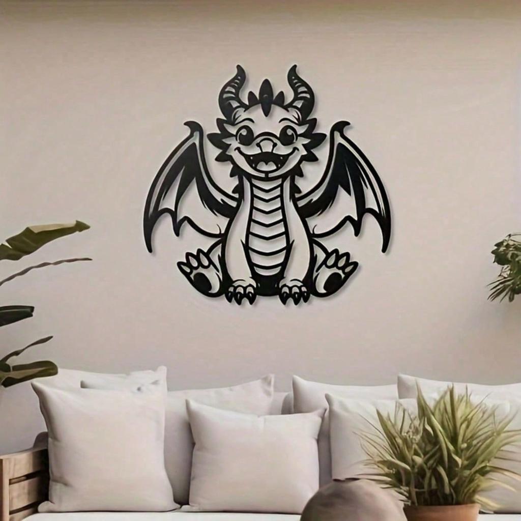 Süßer Drachen Eisen Wandkunst Fantasy Dekor Für Kinderzimmer Geburtstagsgeschenk