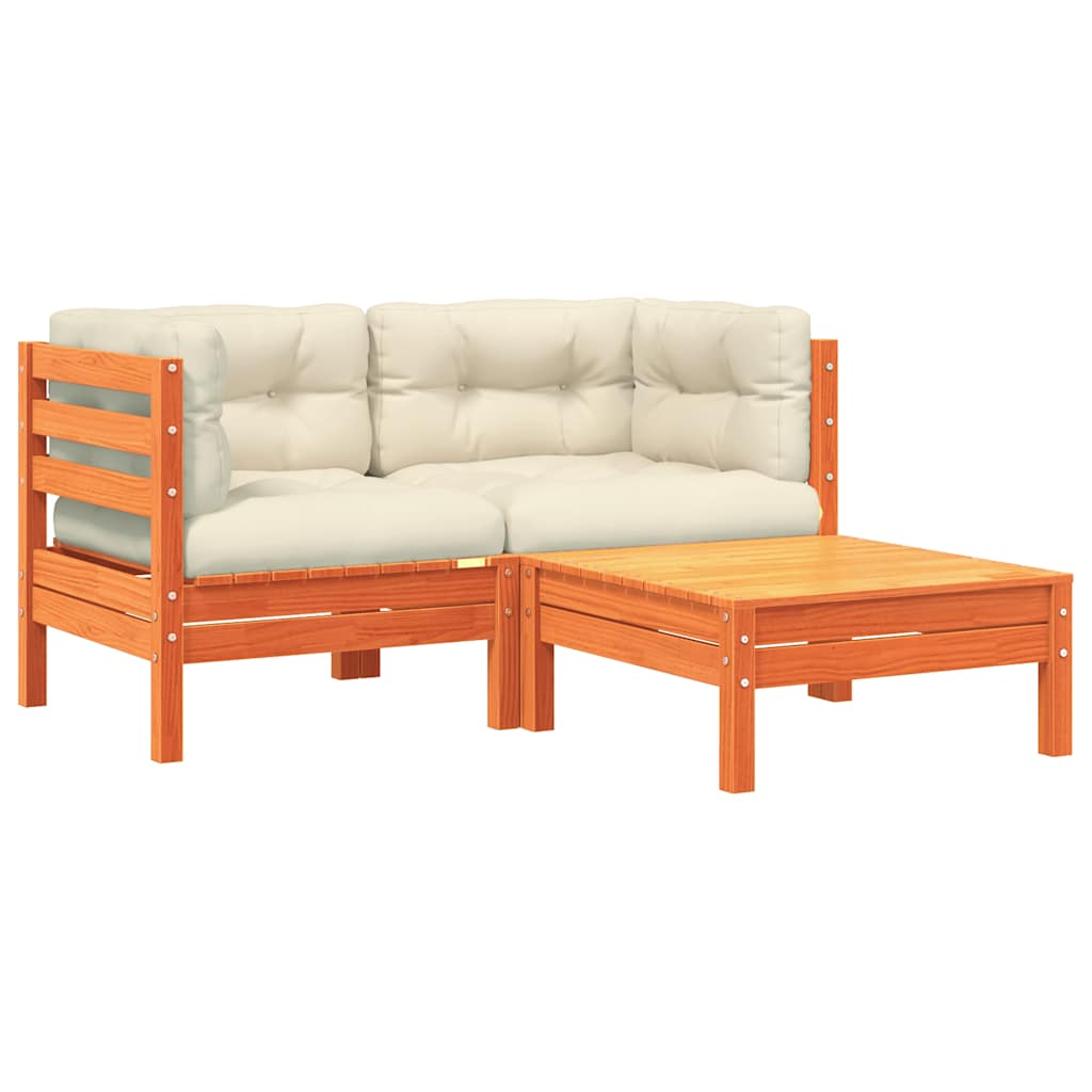 Garden Sofa with Cushions and Footstool 2 Seater