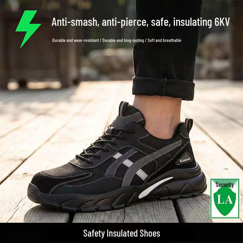 Four Seasons Men s Steel Toe Safety Shoes - Anti-Smash, Anti-Puncture, Non-Slip, Insulated, Wear-Resistant, Breathable & Lightweight Work Shoes.