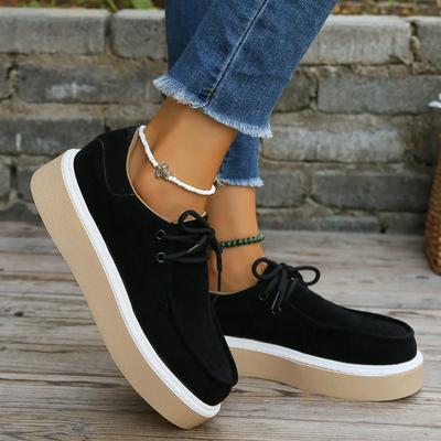 Large Size 43 Women's Comfort Breathable Suede Sneakers Ladies Low Top Thick Sole Casual Sports Shoes for Women Zapatos Mujer
