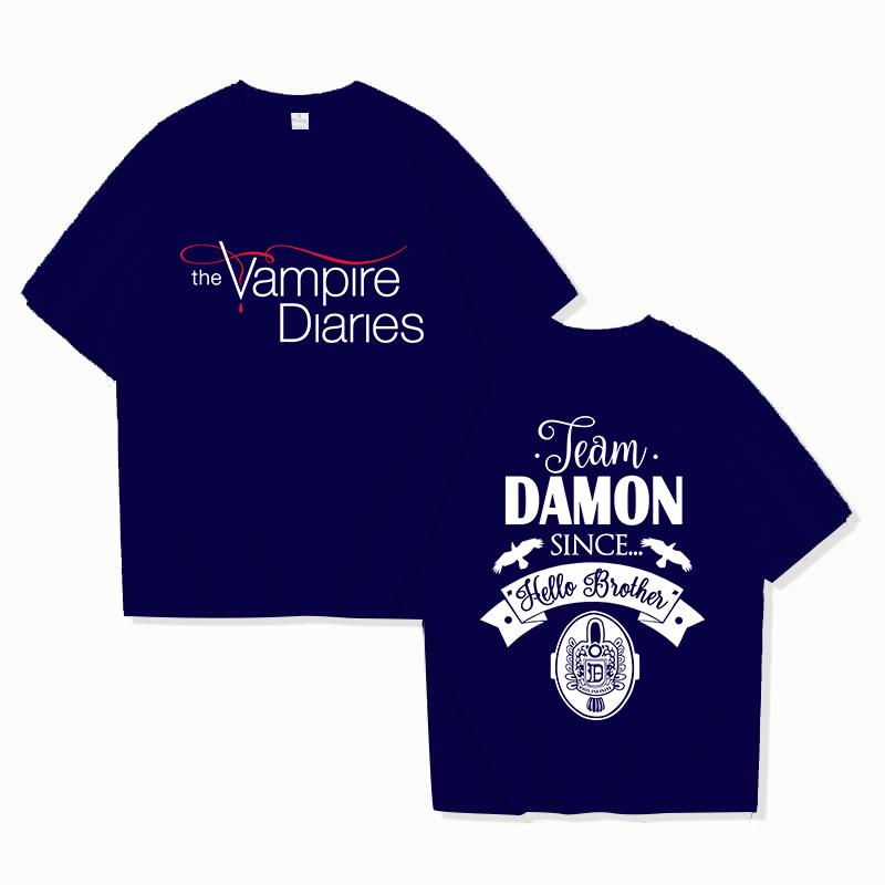New The Vampire Diaries Print Tshirt Unisex Casual Short Sleeve T-shirt Women Fashion Summer Tops Tees