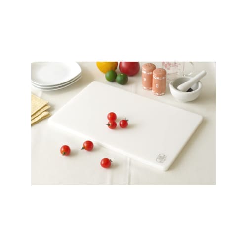 Sanyo Kasei Elastomer Soft Antibacterial Cutting Board (Medium), White, EKW-M