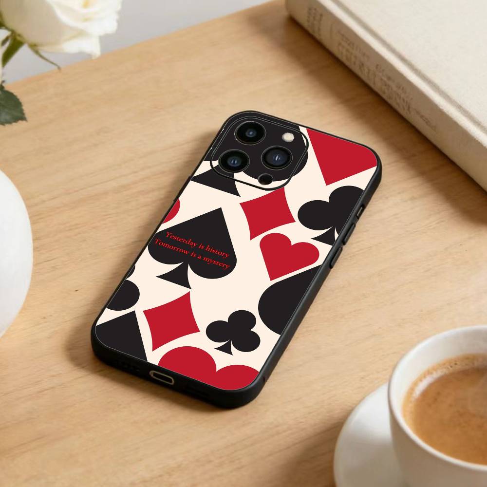 

p-poker Чехол для телефона для iPhone17,16,15,14,13,12 Plus,Max Мягкий силиконовый Черный чехол iPhone16