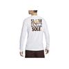 Nike Abbigliamento Sportivo Club Casual Girocollo Comoda Maglietta a Maniche Lunghe Uomo Top Bianco FZ7957-100