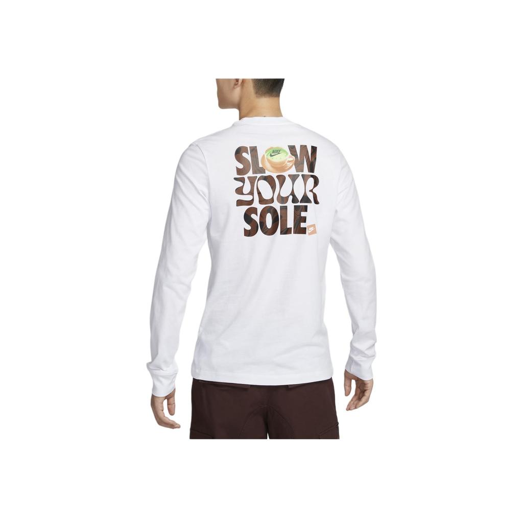 Nike Abbigliamento Sportivo Club Casual Girocollo Comoda Maglietta a Maniche Lunghe Uomo Top Bianco FZ7957-100