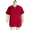 V Neck Casual Simple Summer Blouse Large Size Short Sleeve Fashion Elegant Buttons Shirts Ladies Solid Color Office Tops Elegant Sweet Clothing