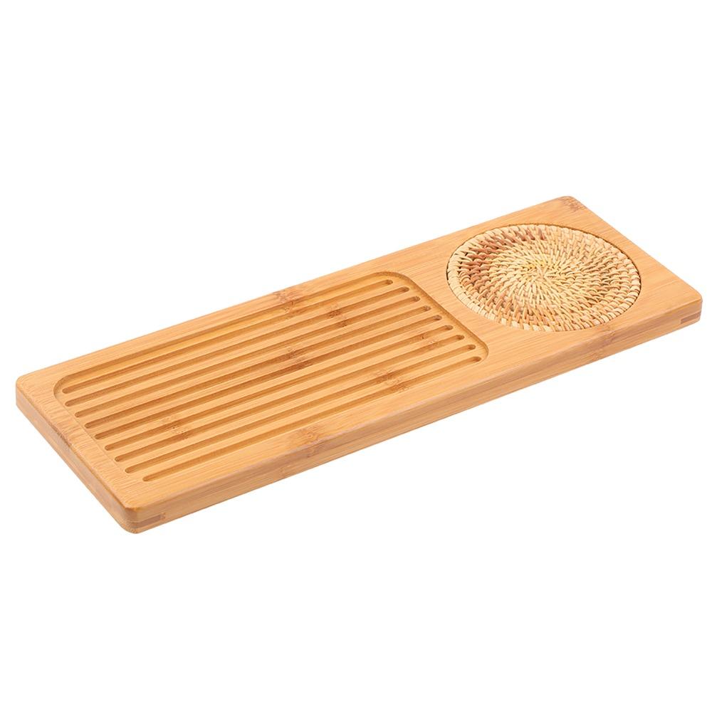 Rectangular Shape Kung Fu Tea Table Wooden Material Tea Serving Tray Portable Tea Table Office Use