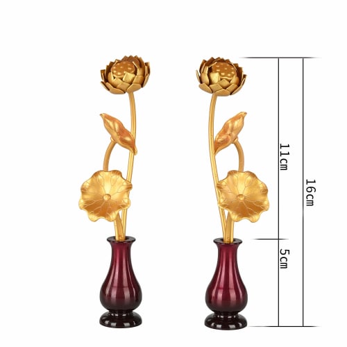 Toshi Kobo Premium Metal Flower Vase Set (Large, Dark Blue)