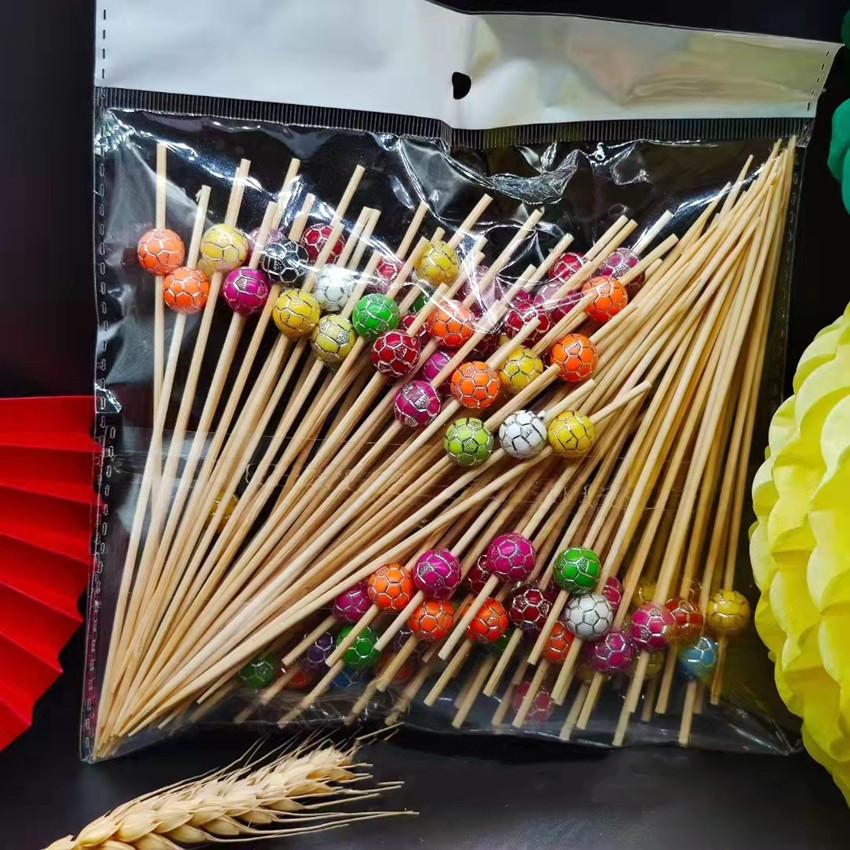 100Pcs Disposable Bamboo Sticks Food Fruits Cocktail Handmade Toothpicks Picnic Party Decorations Christmas Daily Use Decoration