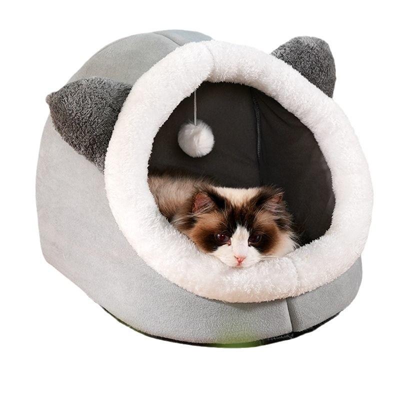 Cat Bed Semi-Closed Washable Pet Nest All Small Medium Large Cats Dogs