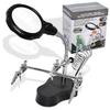 LED Magnifier Soldering Iron Stand with Clip for Circuit Board Repair
