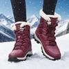 Warm Women's Boots Elegant Thick Cotton Fleece Anti Slip Outdoor Hiking Shoes Comfortable Platform High Top Women's Bare Boots