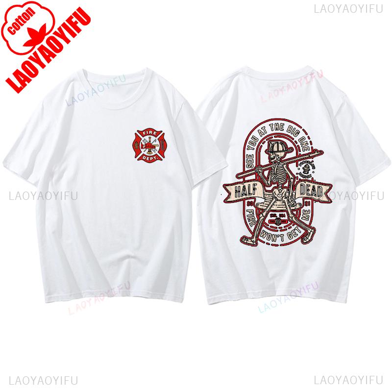 Fire Rescue Fireman Tshirt Cotton Casual Fashion Loose Soft Firefighters Tshirt Short Sleeve Harajuku Streetwear Man T Shirt