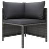 VidaXL Sectional Corner Sofa with Cushions Grey Wicker 313493