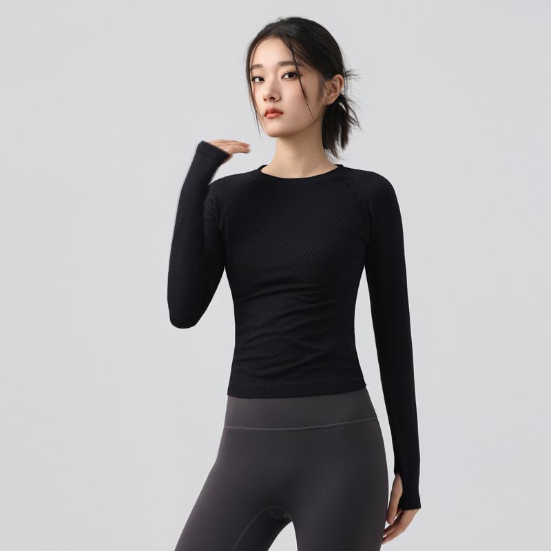 Women's Quick-Dry Long Sleeve Yoga Top for Outdoor Cycling and Running in Autumn/Winter