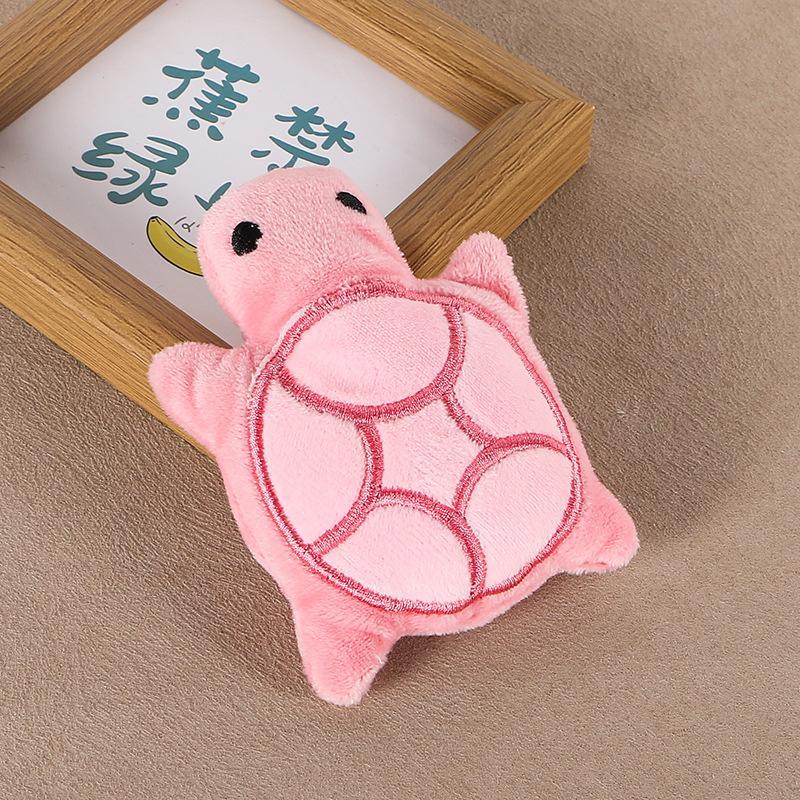 Mini Turtle Shaped Dog Squeaky Plush Toy Cute Soft Non-Toxic Teething Chew Toy Ideal for Puppy Daily Play Use