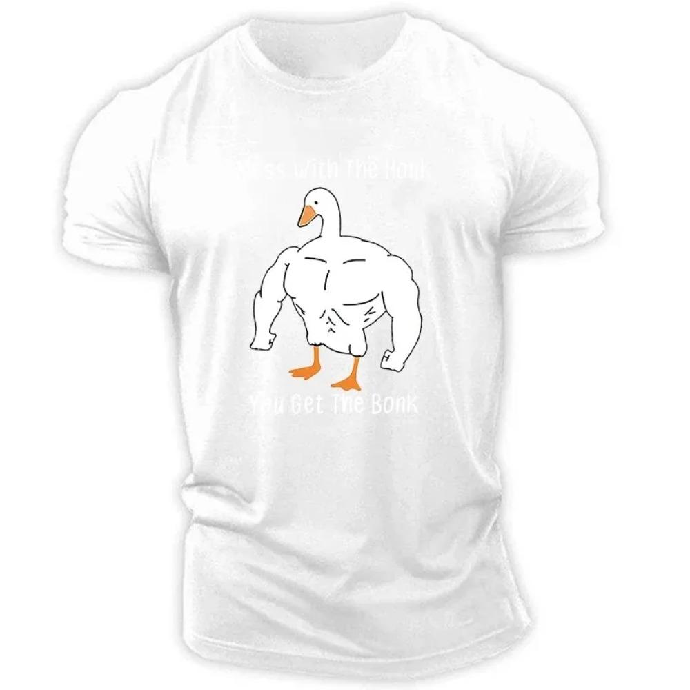 You Get The Bonk Humor Men Cotton T Shirt Men Causal O-neck Cartoon Murder Goose Kawaii T-shirts Male Classical Top Men Clothing