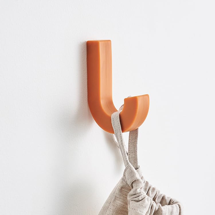 h concept +d Gum Hook Silicone Hook, Brown, D-211-BR, Non-marking silicone hook for children's rooms, holds approximately 2.2 lbs (1 kg).