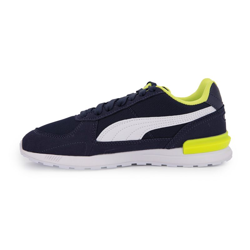 PUMA Graviton Lightweight Canvas Sneakers Navy Blue Neon Yellow Unisex Boys Kids