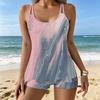 Women's Swimwear Tankini 2 Piece Swimsuit Ripple Fluid Pattern Vacation Bathing Suits