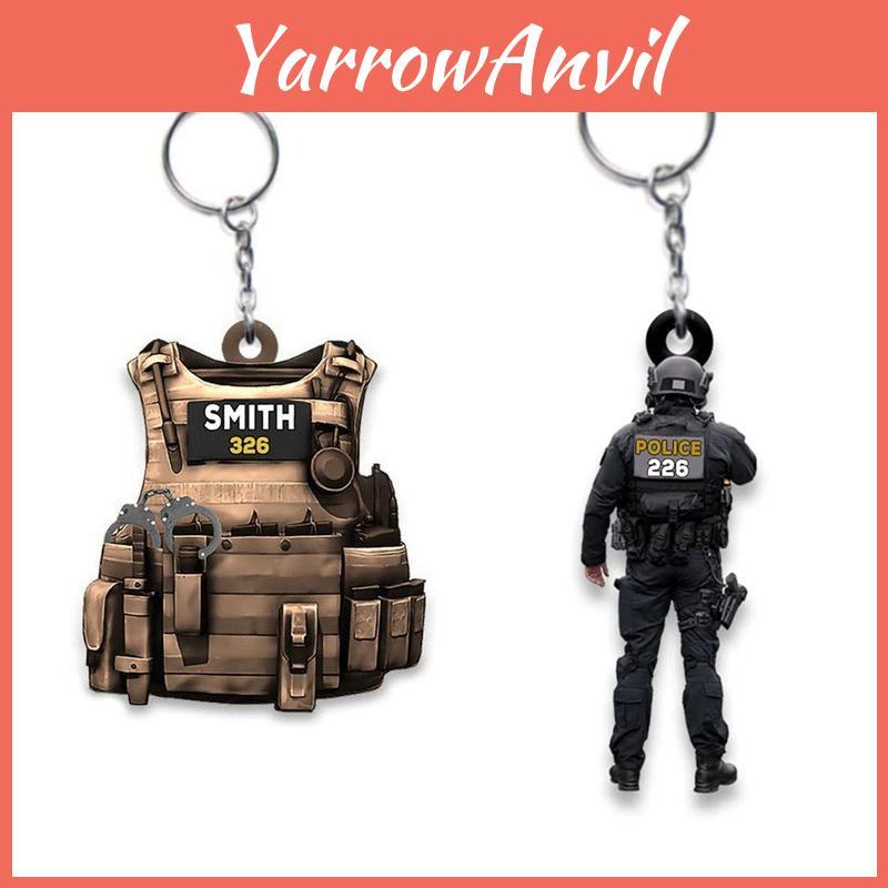 Polizei Geschenk Schlüsselanhänger Acryl Rucksack Anhänger Kreativer Hängeanhänger Schlüsselring Zubehör