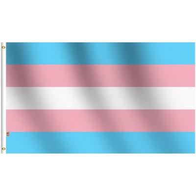 Transgender Pride Flag, 91.44x91.44 Cm, Double-sided Polyester Material - Vibrant Blue, Pink, and White Stripe Design with a White "T" Gender Identifi