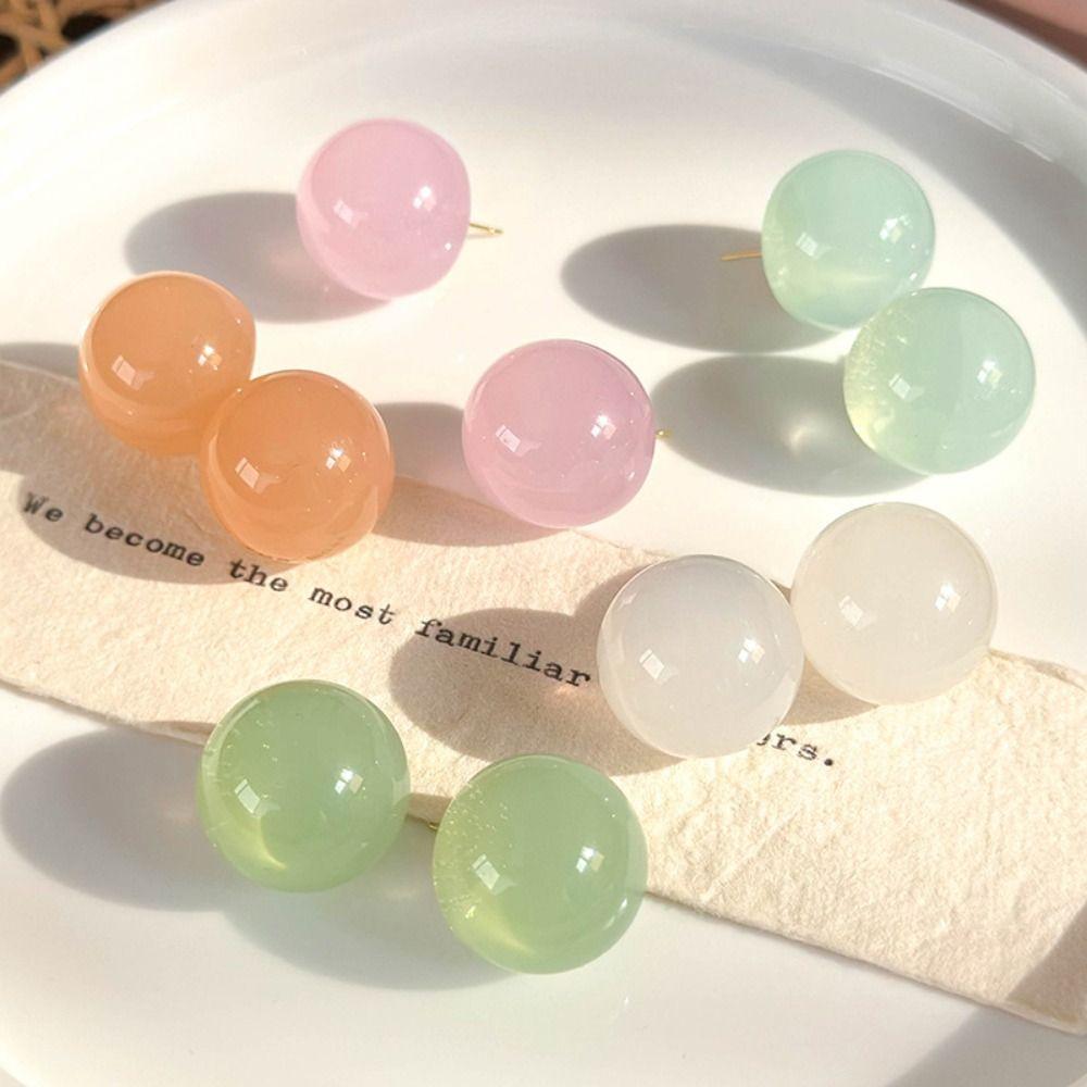 

Шариковые серьги-гвоздики Dopamine Colors Ear Clips Smooth Surface Women Ear Ears Summer