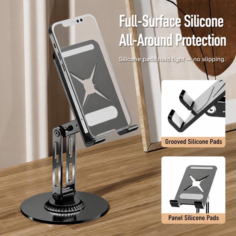 360‑Degree Rotatable Tablet Stand Desktop Metal Supporting Bracket Online‑class Studying Lazy‑mode Video‑browsing Height‑lifting