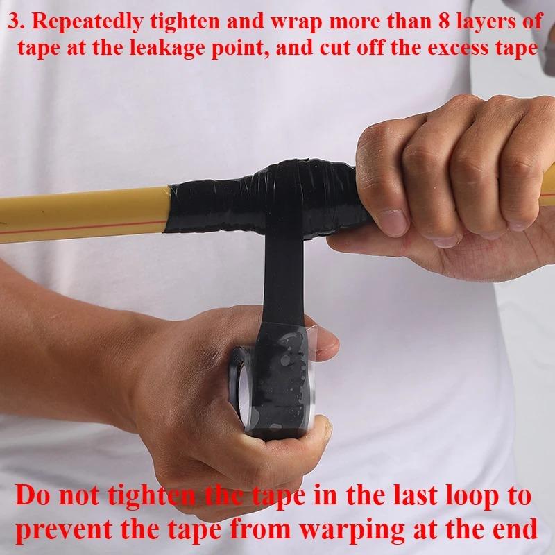 Selbstverschweißendes Silikon-Reparaturband, Wasserdichtes, Hochtemperaturbeständiges Dichtband für Rohr, Schlauch, Dach, Auto- und Marine-Leckreparatur