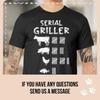 Serial Griller Funny BBQ T Shirt Grilling Scoreboard Barbecue Chef Meat Lover for Grill Smoker Pork Eater Casual Vintage