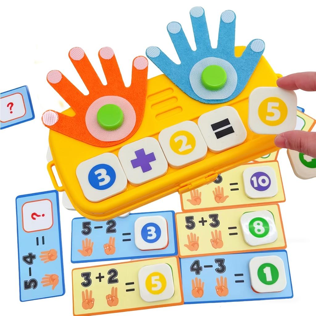 Finger Counting Math Toy with Number Blocks, Math Manipulatives for Kids 3-5, Educational Toys School Supplies, Birthday Gifts for Boys Girls