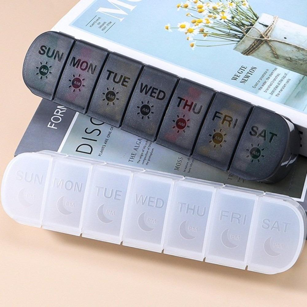 14 Grid Vitamin Pill Case 7 Days Pill Storage Box Weekly Pillbox Tablet Holder Boys/Girls