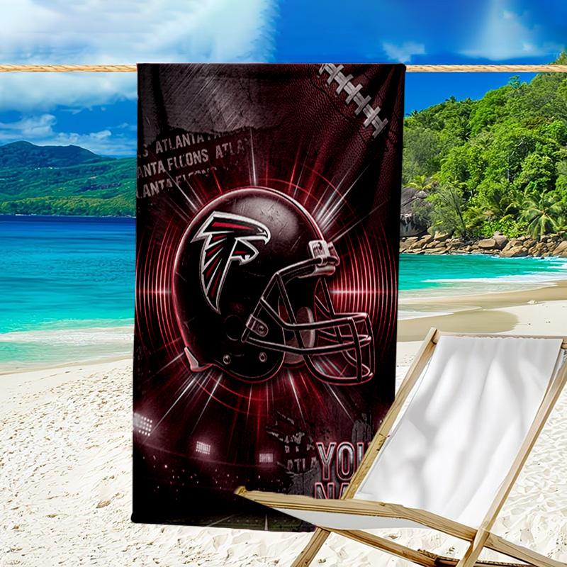 Custom Name Beach Towel Atlanta-Falcons Rise Up Beach Towel, Soft Microfiber, Gift for Her/Him, Birthday, for Pool, Beach, Travel, Fan gifts