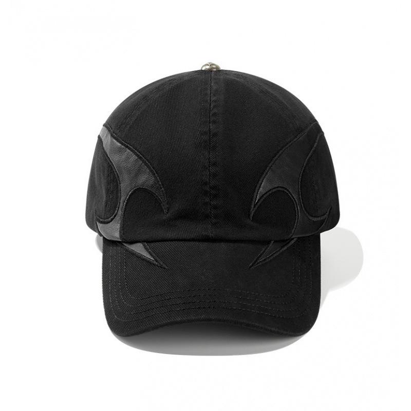 Niche Design Dark Flame Washed Denim Baseball Cap Trendy Brand Couple Street Embroidery Cap