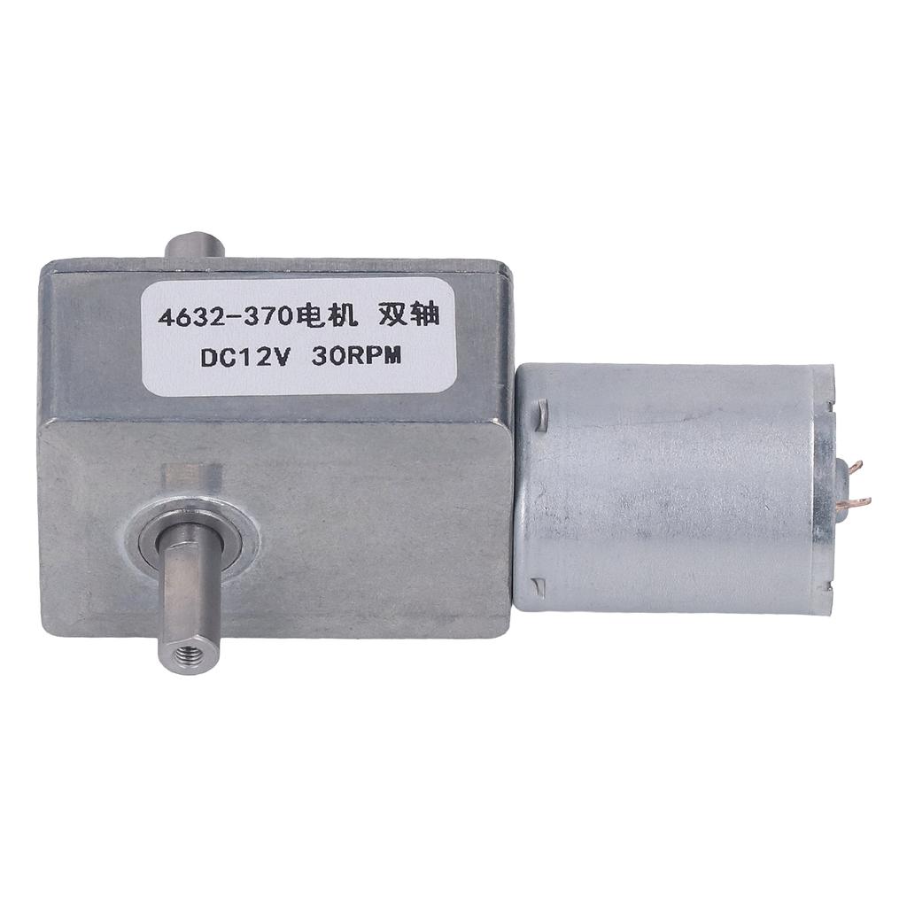 DC 12V Speed Reduction Motor All Metal Double Shaft Worm Gear Motor 4632?370 30RPM