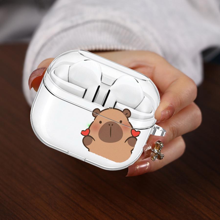 

Капибара Милые Прозрачные Чехлы для Наушников Чехол с Крючком для Samsung Galaxy Buds 3Pro 2Pro 4Pro 4 Pro Live 3 FE 2 Buds 4 Pro