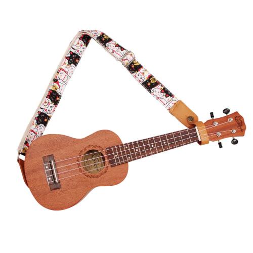MUSIC FIRST? "Lucky Cat" Soft Cotton Ukulele Strap/Ukulele Shoulder Strap