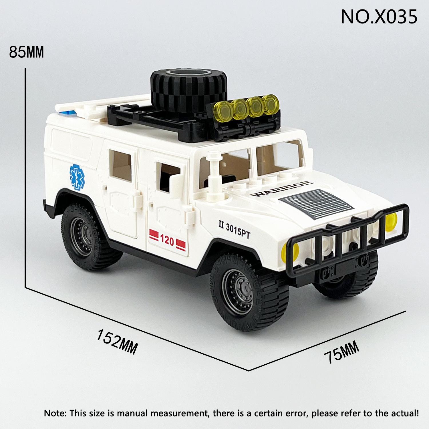 

Four Children S Assembled Small Particle Building Block Toy Accessories X035 Peacekeeping Force Rescue Vehicle
