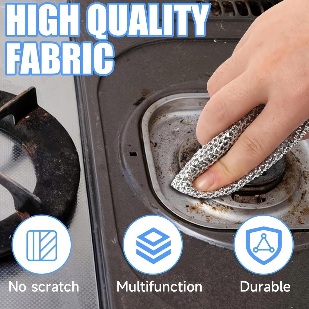 Multifunctional Metal Miracle Cleaning Cloth | Enlarged Metal Dishwashing Cloth, Kitchen Scrubbing Pad, Cleaning Cloth for Metal