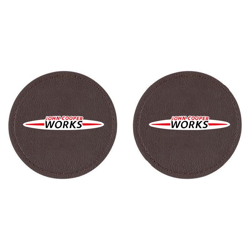 Leather Water Cup Mat Car Accessories Silent Coaster For BMW Mini Works Cooper R50 R53 R55 R56 R60 R61 F54 F55 F56 F60 Clubman