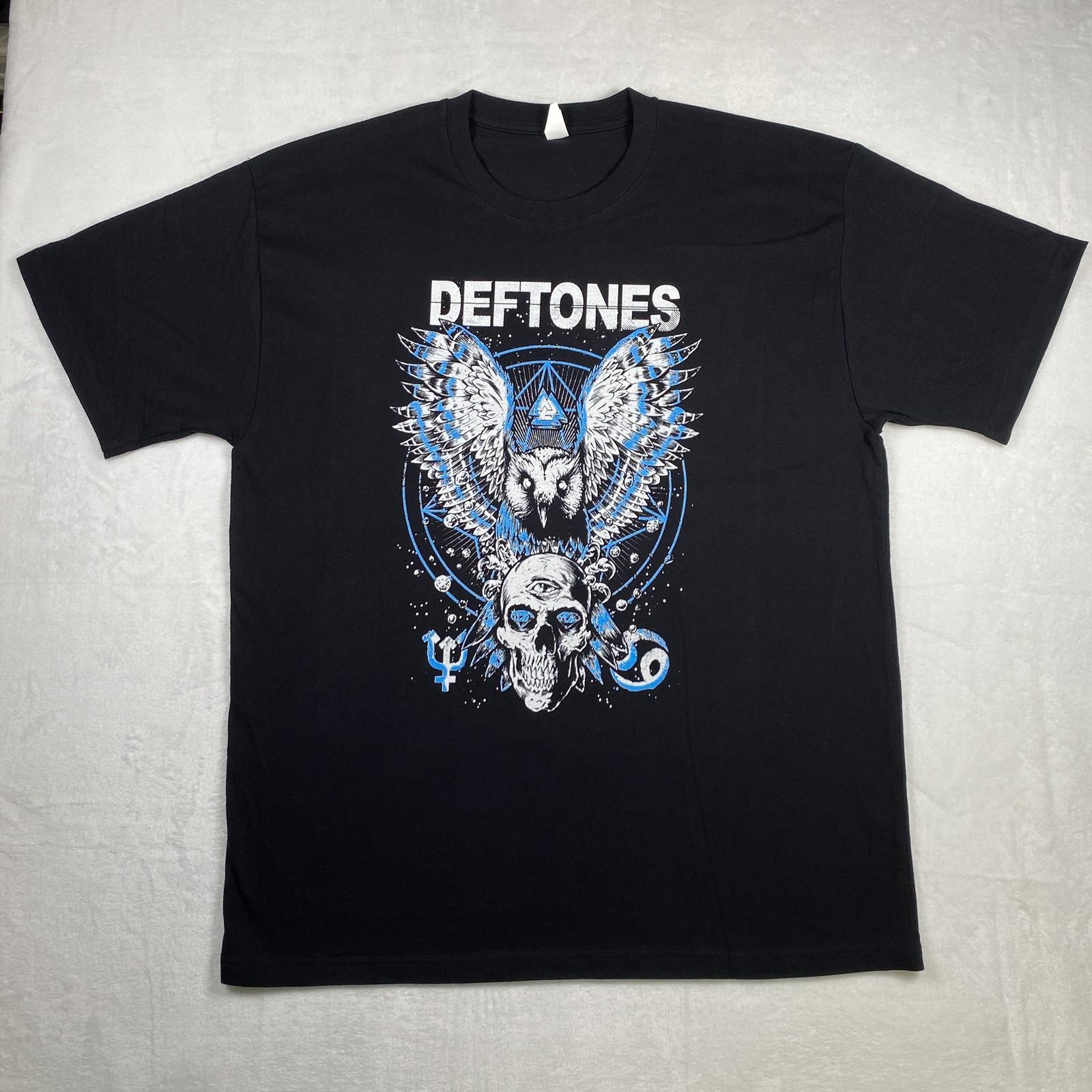 Deftones Men s Graphic Black Size XL 2025 Tour Owl Skull Casual Comfort Unisex T-Shirt XXXL