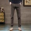 2024 Autumn And Winter New Men'S Plush Thick Casual Chenille Pants Slim Fit Straight Tube Trendy Outerwear Pants