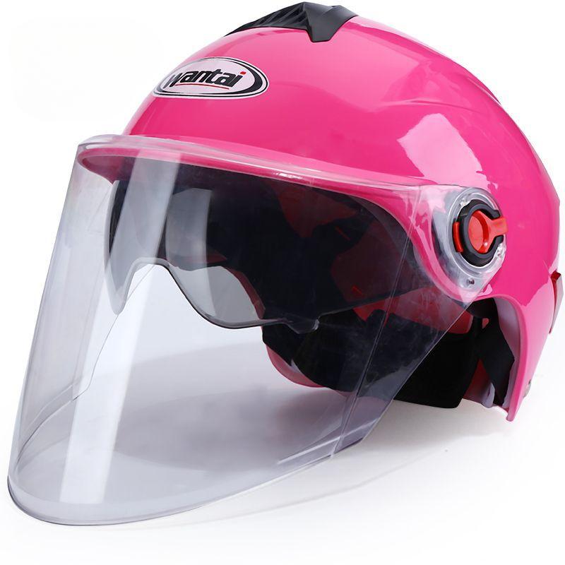 Electric Car Helmet for Men and Women, Summer Dual Lens Sun Protection Ultraviolet Four Seasons Light Semi-helmet Bottom Hat
