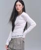 ZEROPLANET Joy Shirring Long Sleeve Top [White]