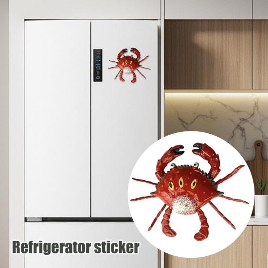 Yousheng Simulated Crab Refrigerator Magnet Movable Joints Realistic Home Office Kitchen Locker Fridge Magnetic 3D Crab Decoration Ornament
