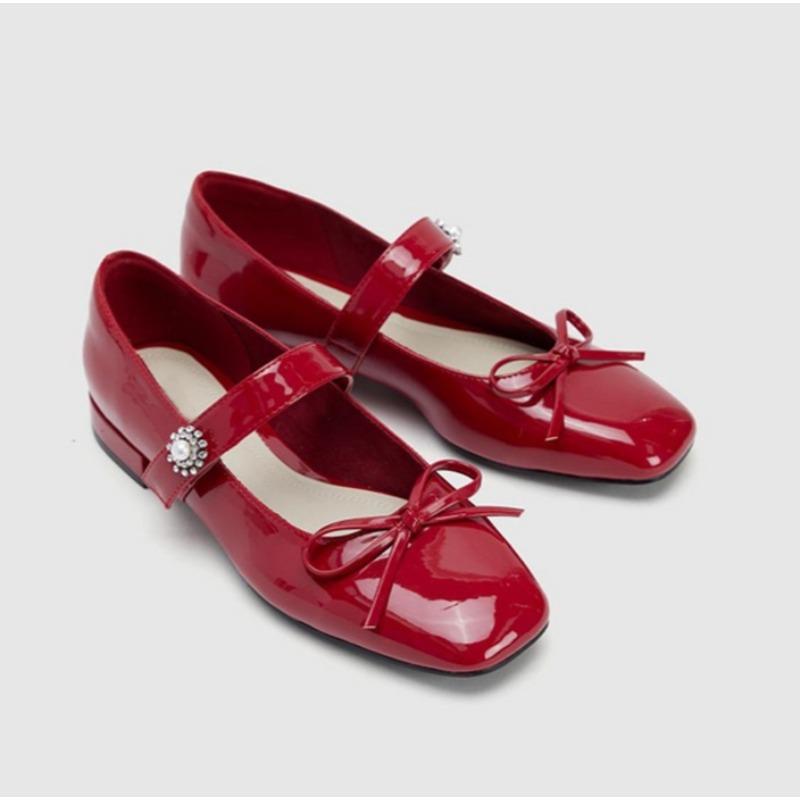 New Ladies Shoes On Sale Mary Janes Women's High Heels Round Toe Bow Tie Dress Pumps Women Buckle Strap Crystal Med Heel Shoes