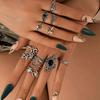 Stylish Carved Elephant Black Knuckle Ring Set