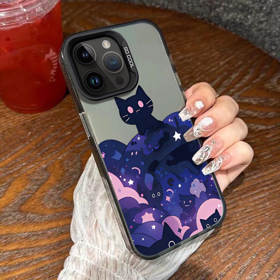Cute Cartoon Cat Case for iPhone 17 Air 16e 14 15 16 Plus 11 12 13 Pro Max Soft Shell