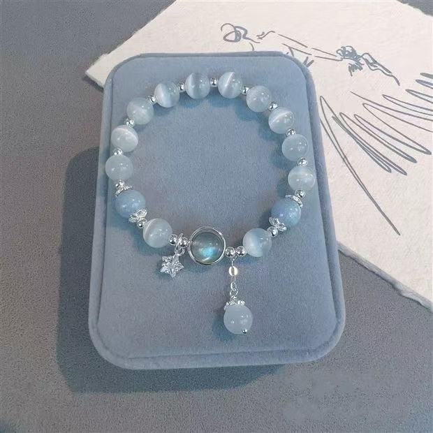 Bow Zircon Crystal Beaded Glass Bracelet New Chinese Retro Bracelet Fashion Versatile High Sense Jewelry Women