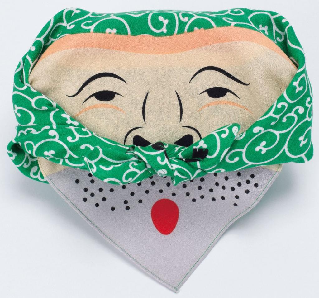 Musubi Furoshiki (Wrapping Cloth) 48cm, Fukukochae, Shishimai/Dohbo (Green) 20464-104